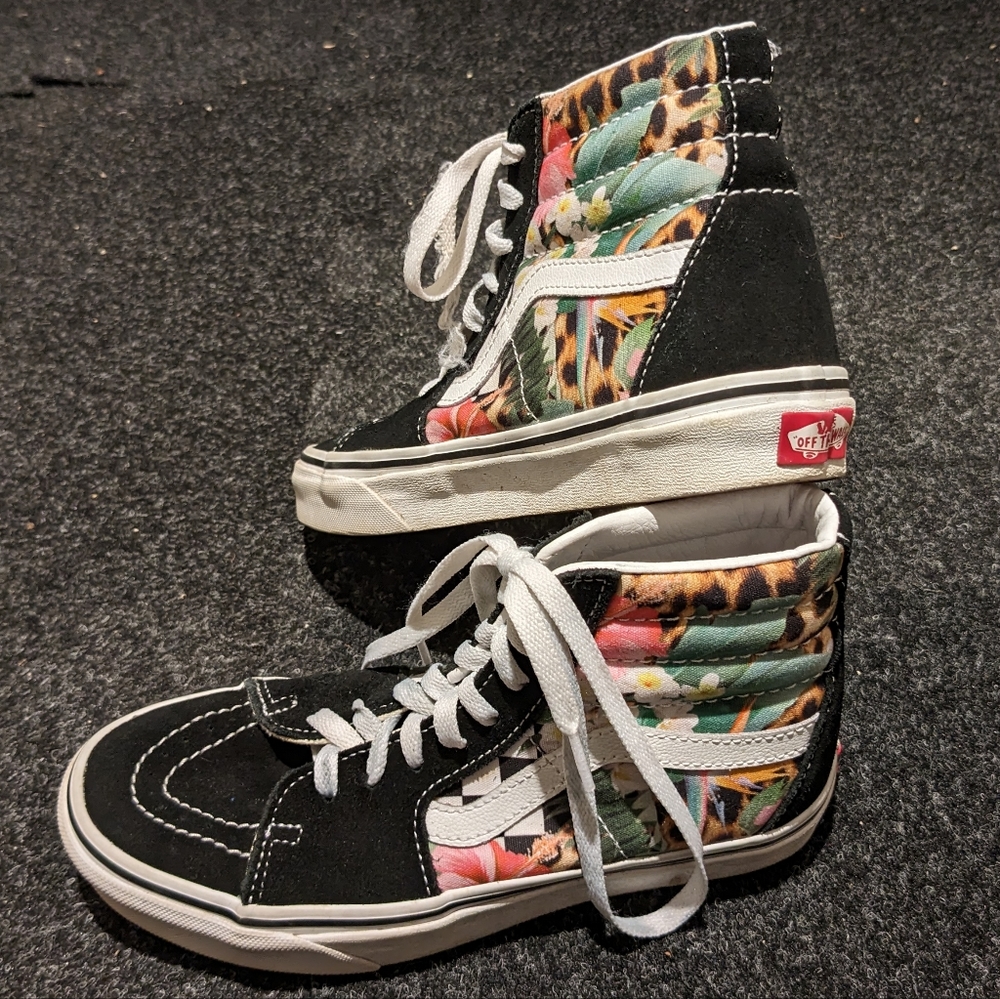 🏵 Women's Vans Sk8-Hi Floral Hawaiian Sneakers - Size 6